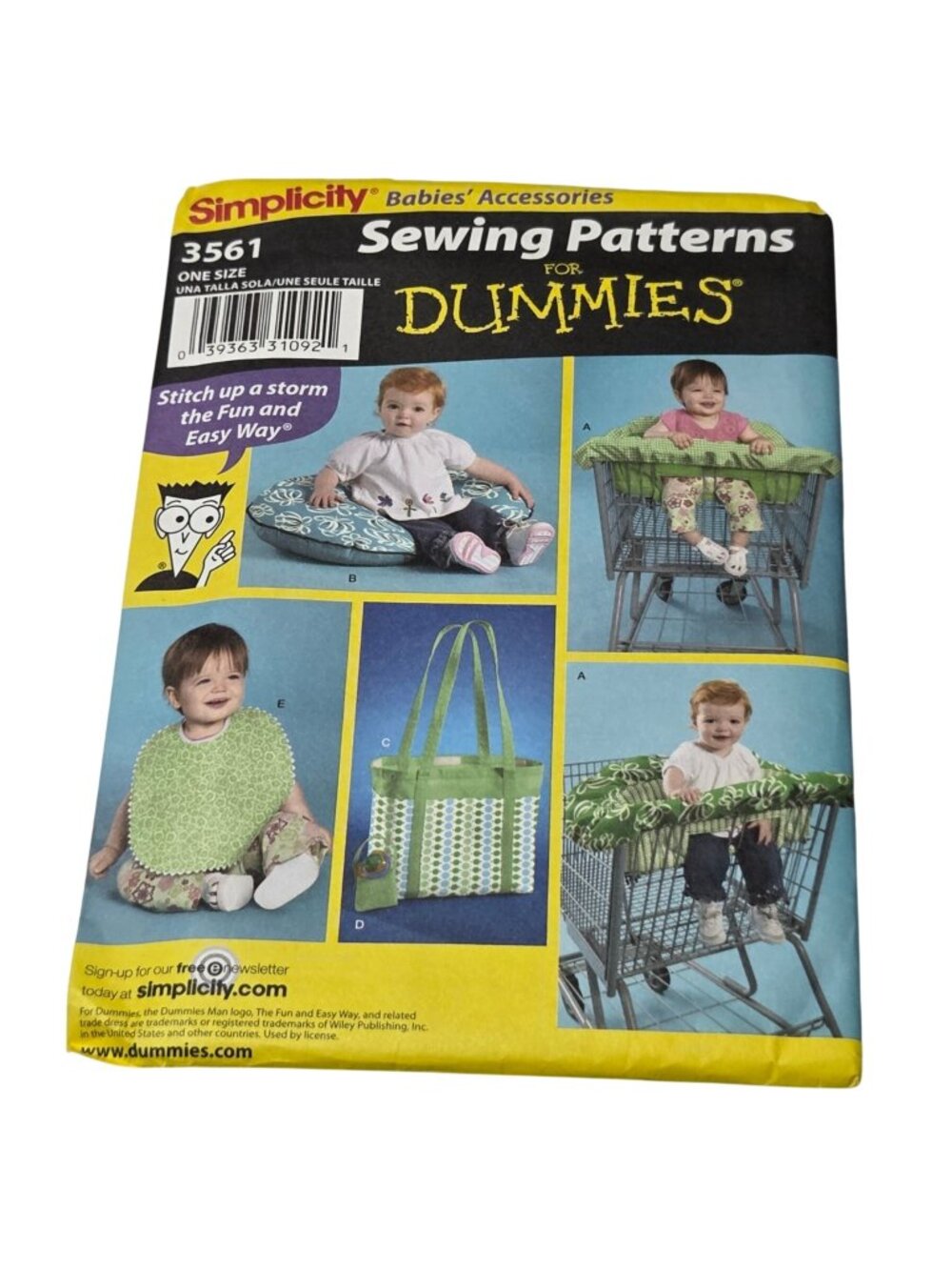 Simplicity 3561 Sewing Patterns For Dummies Baby Accessories Bib Tote Cover